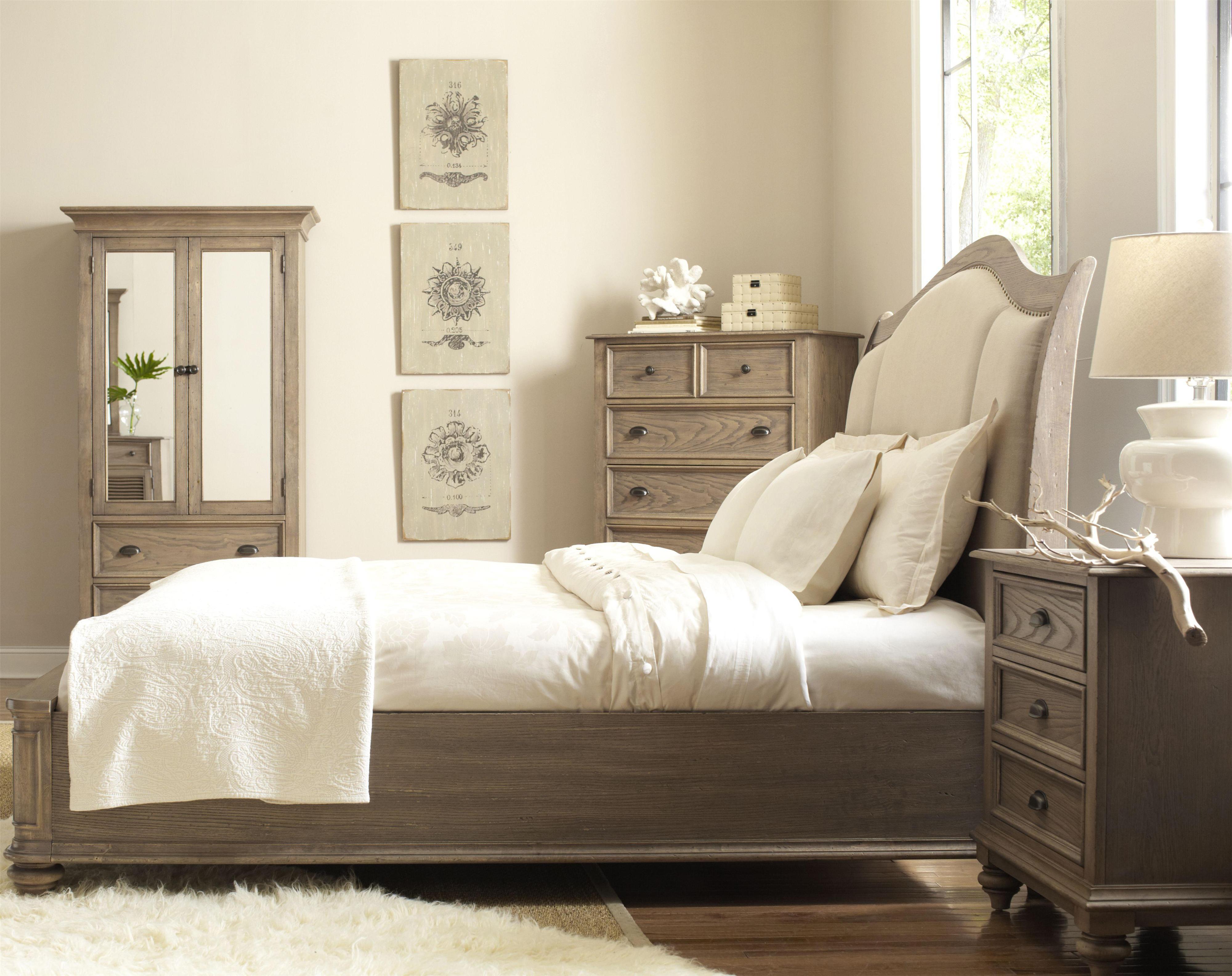 Coventry King Upholstered Sleigh Headboard Bed with Nail Head Trim by